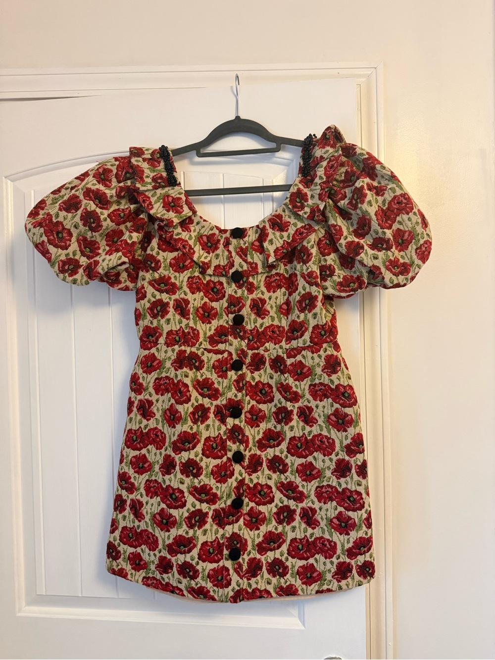 Sister Jane Floral Puff Sleeve Button-Front Mini Dress